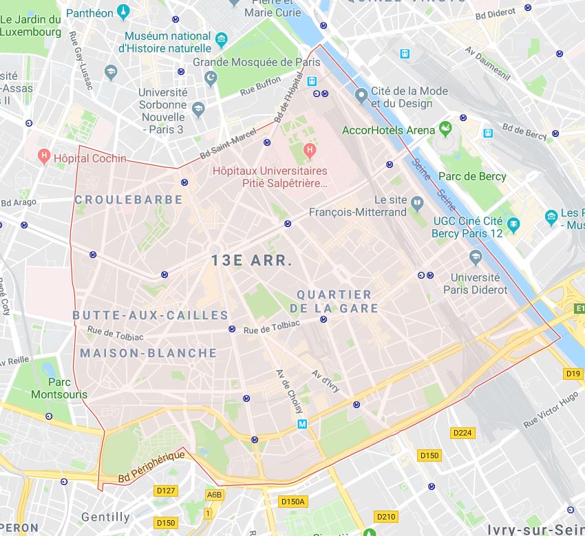 carte paris 13