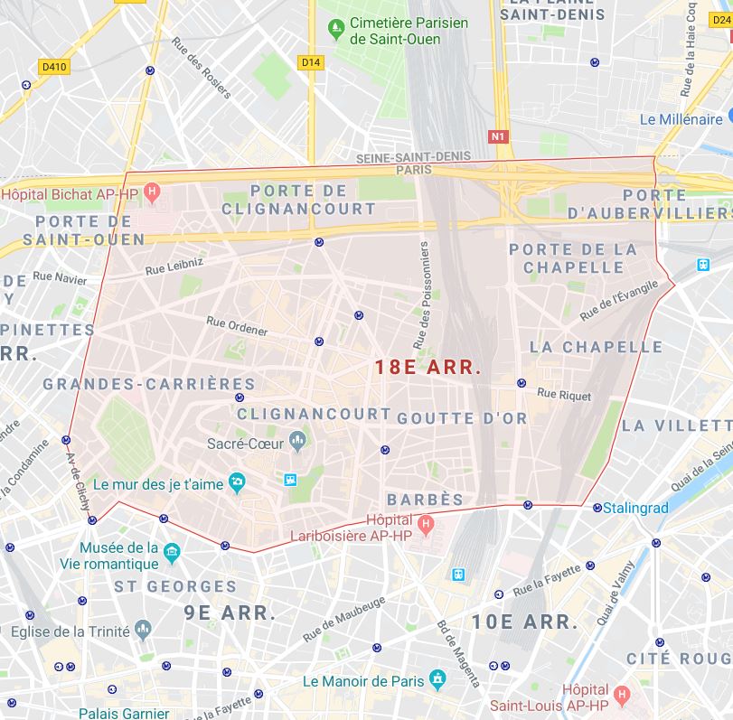 carte paris 18