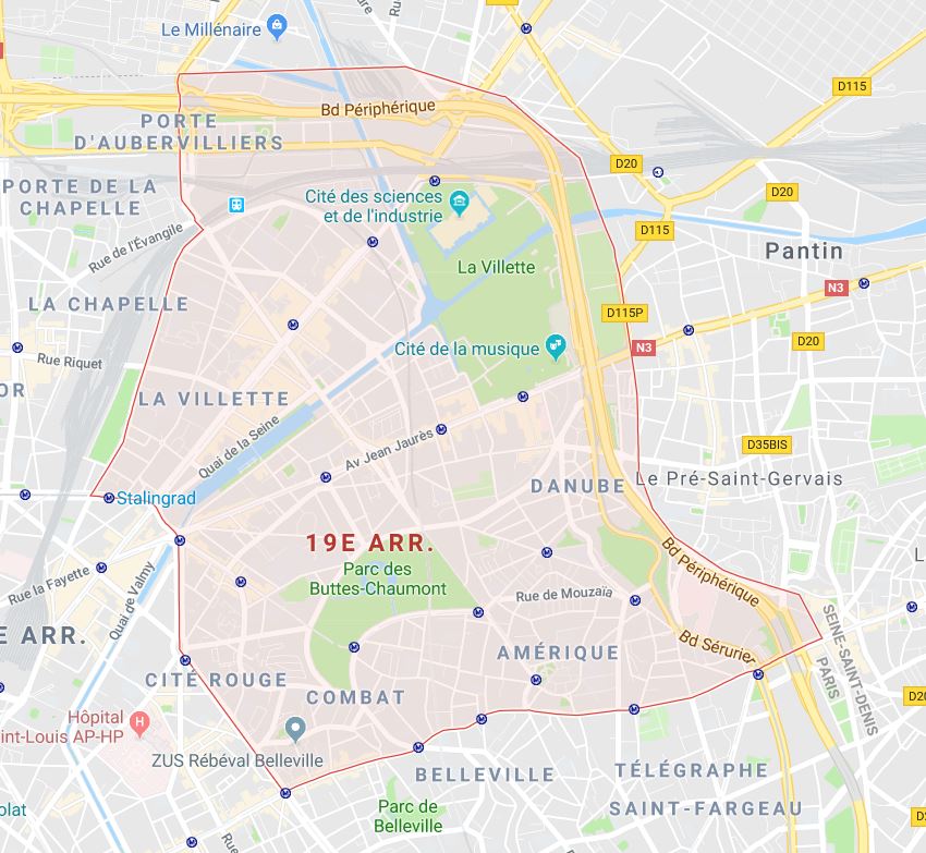 carte paris 19