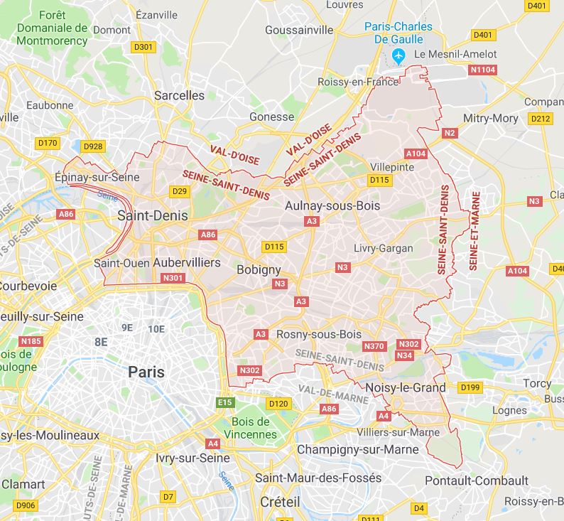 carte seine saint denis 93